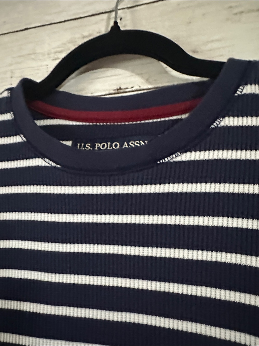 Vintage Y2K U.S. Polo Assn. Striped Ribbed Thermal Long sleeve size Large - Picture 5 of 16